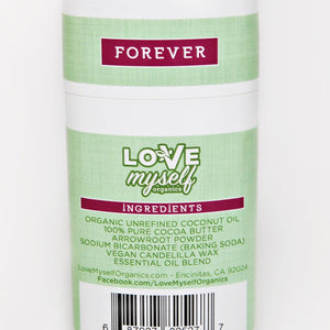 Love Myself Organics Forever Deodorant Back Packaging