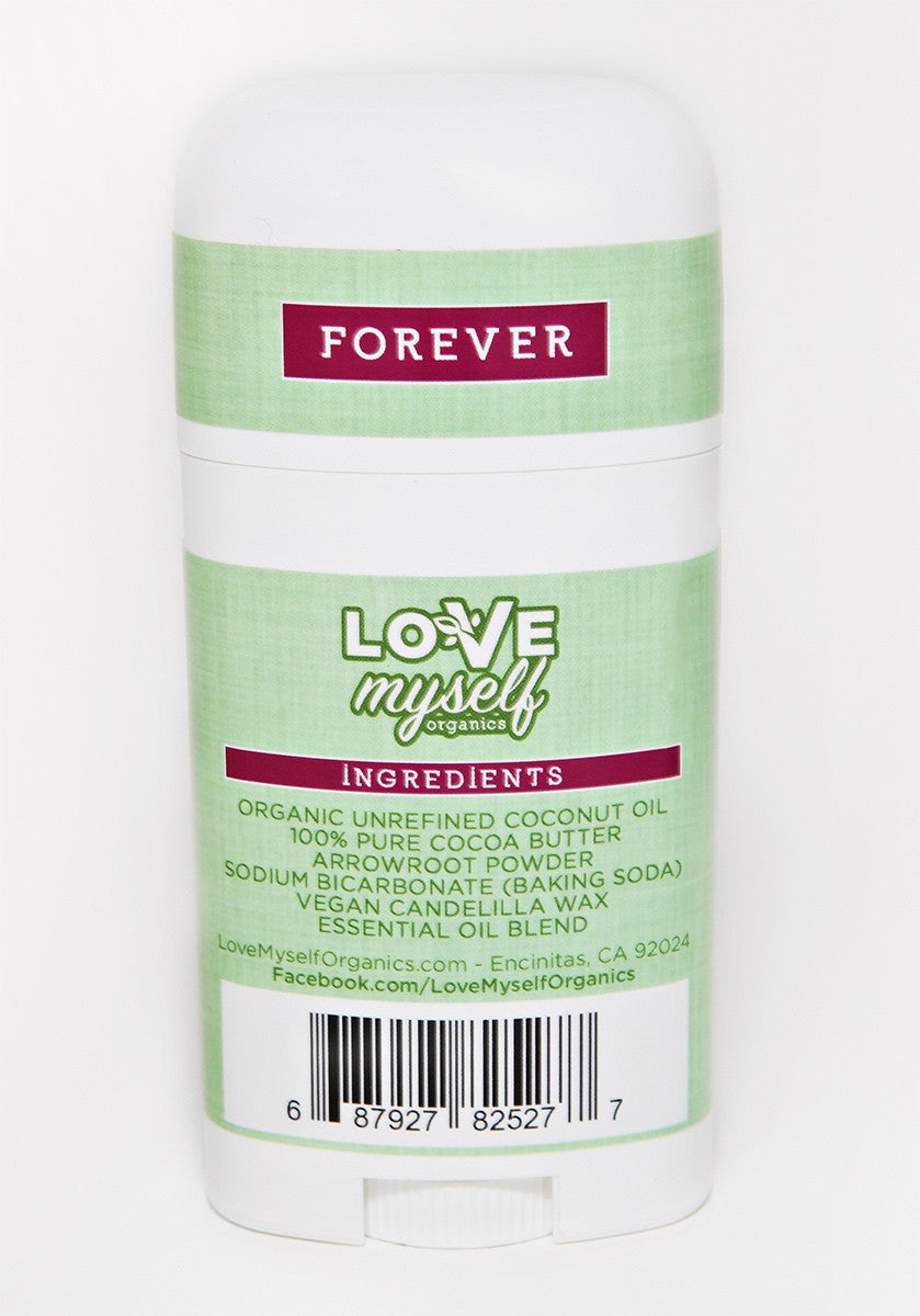Love Myself Organics Forever Deodorant Back Packaging
